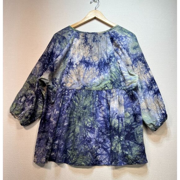 Cabi Womens Woodstock Tunic Blouse Medium Multicolor Tie-Dye Button Front Casual - Picture 11 of 13